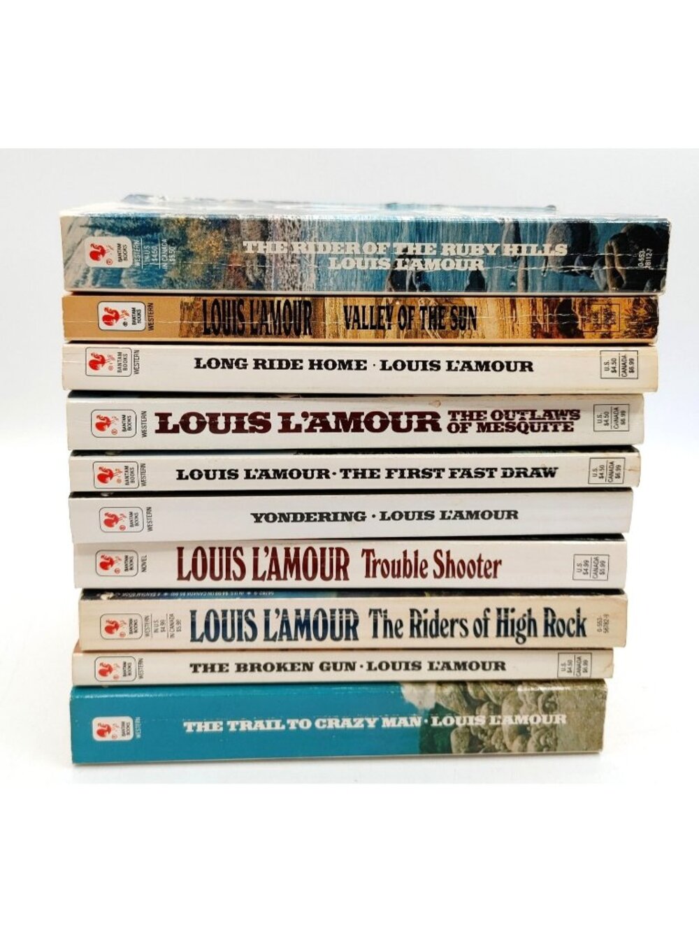 Louis L'amour paperback books lot Of 10 vintage Western Novels